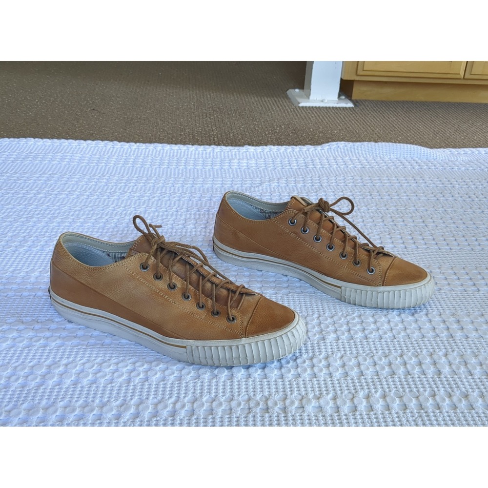 John Varvatos Bootleg Leather Sneakers Vulcanized  Brown Size 13 Lace Up